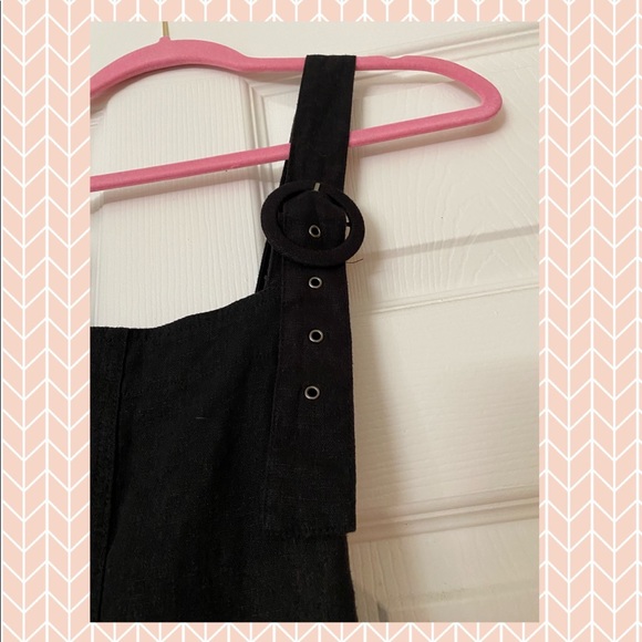 Black Linen Overalls - Picture 2 of 3